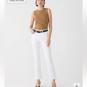 J Crew 9" demi-boot crop jean in white wash NWT